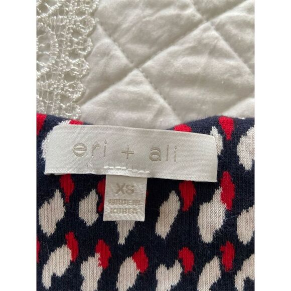 Eri + Ali Peplum Top Red, Blue White Knit Size XS - Picture 10 of 11